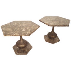 Vintage Marble-Top Side Tables