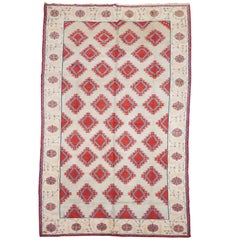 Antique Signed Cotton Agra Rug, circa 1920