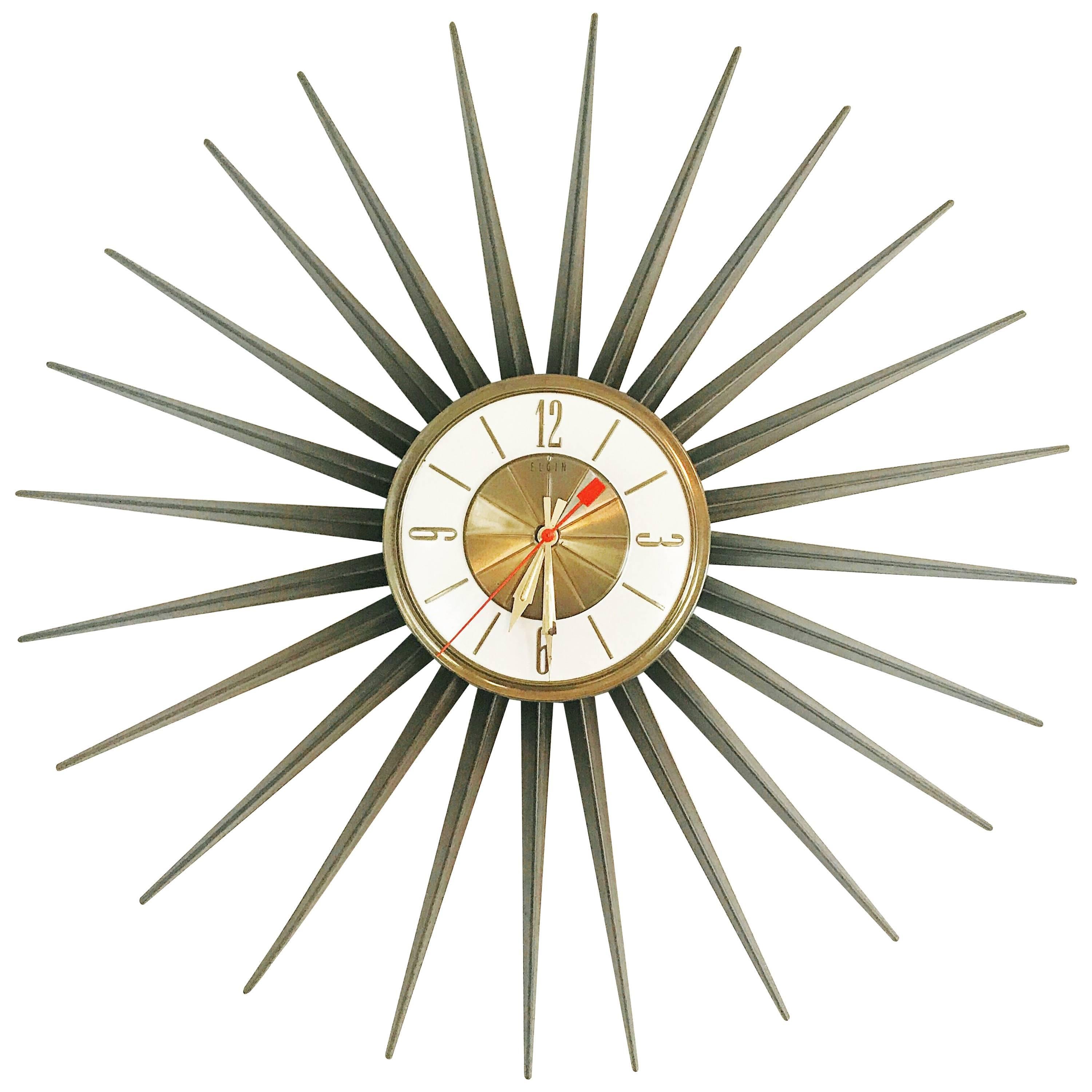 Elgin Sunburst Clock, circa 1950