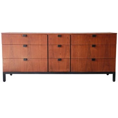 Milo Baughman for Directional Nine-Drawer Walnut Dresser