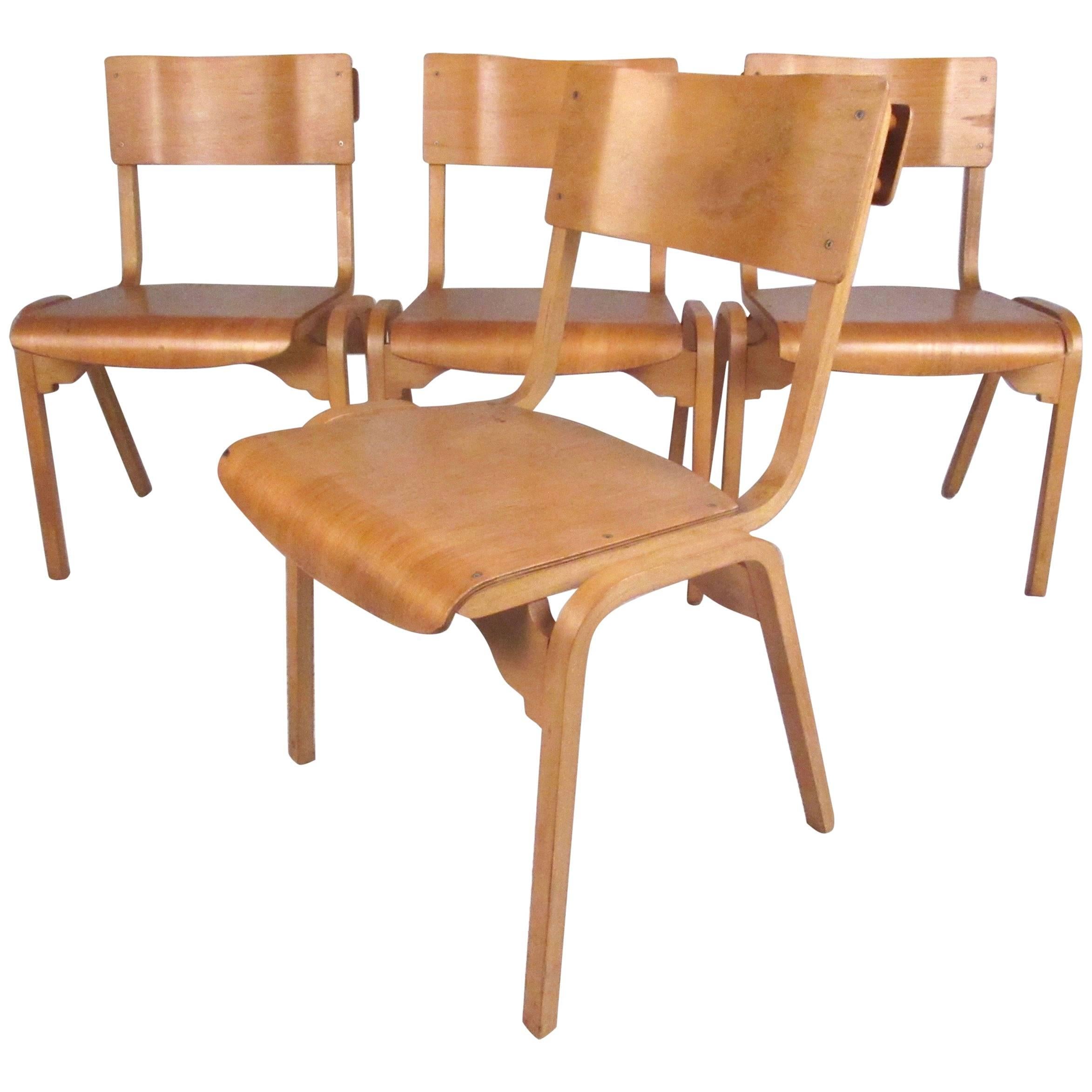 Set of Vintage Modern Bentwood Student Chairs