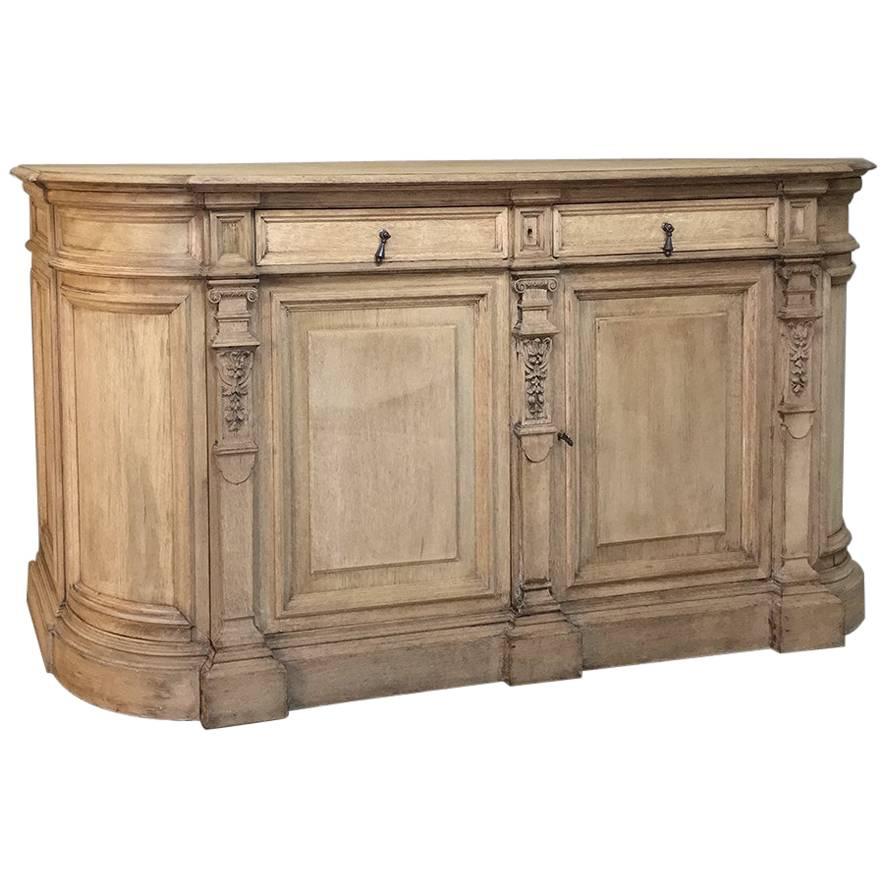 19th Century French Louis XIV Round Side Stripped Oak Buffet