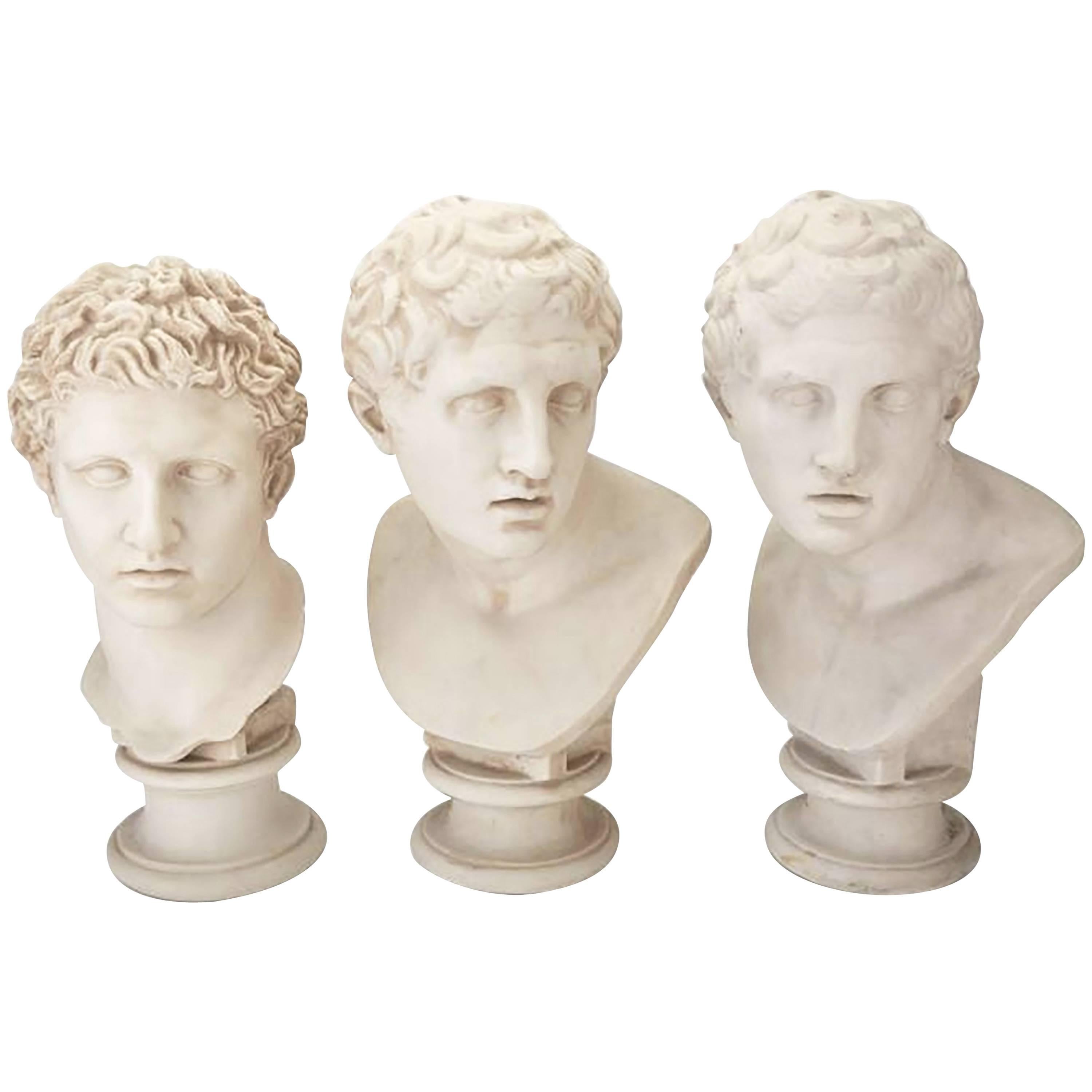 Three Busts, after the Antique For Sale