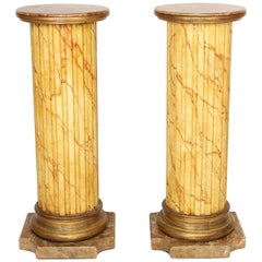 Pair of Mariano Garcia Faux Marble Pedestals