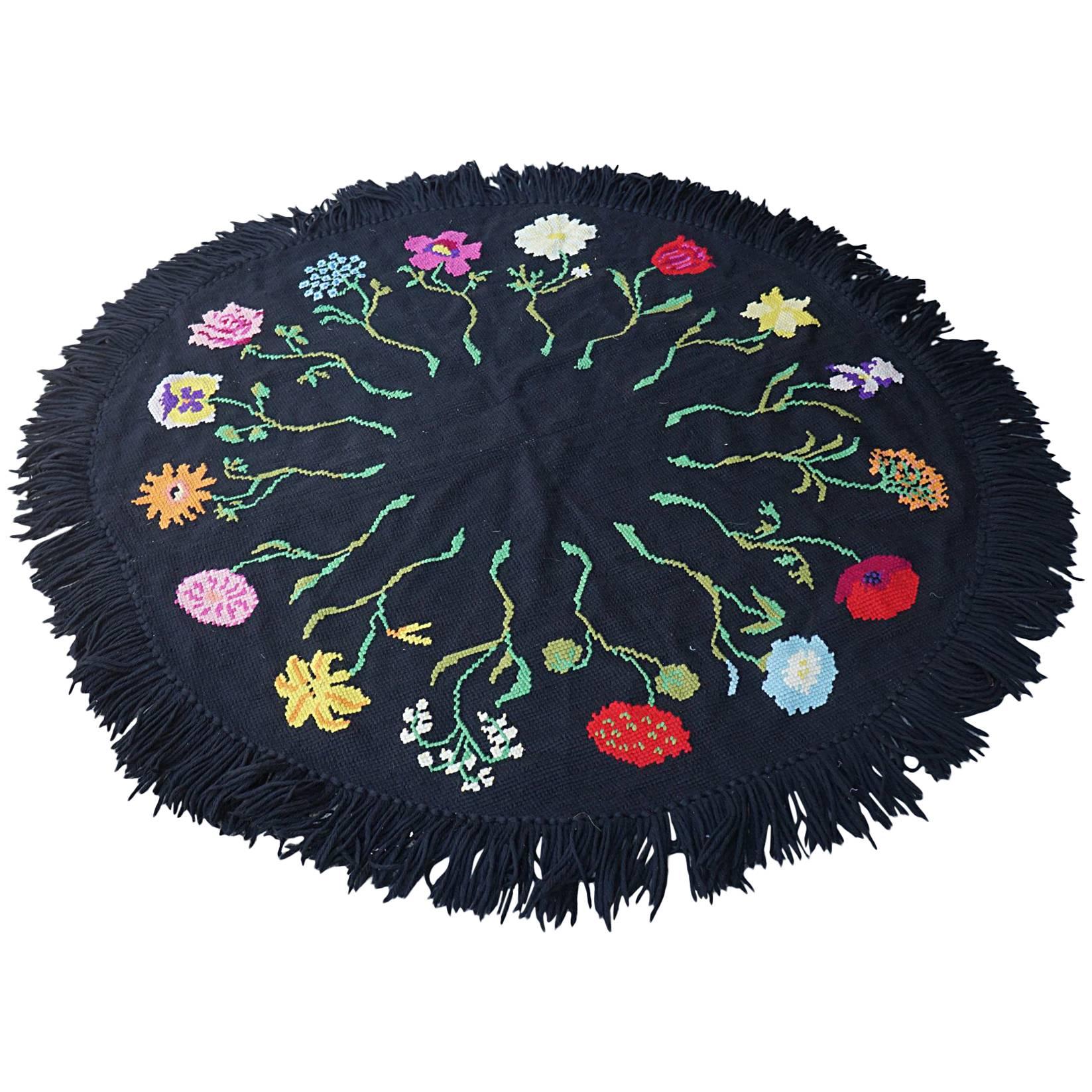 Vintage Hooked Yarn Rug from the Estate of Bunny Mellon