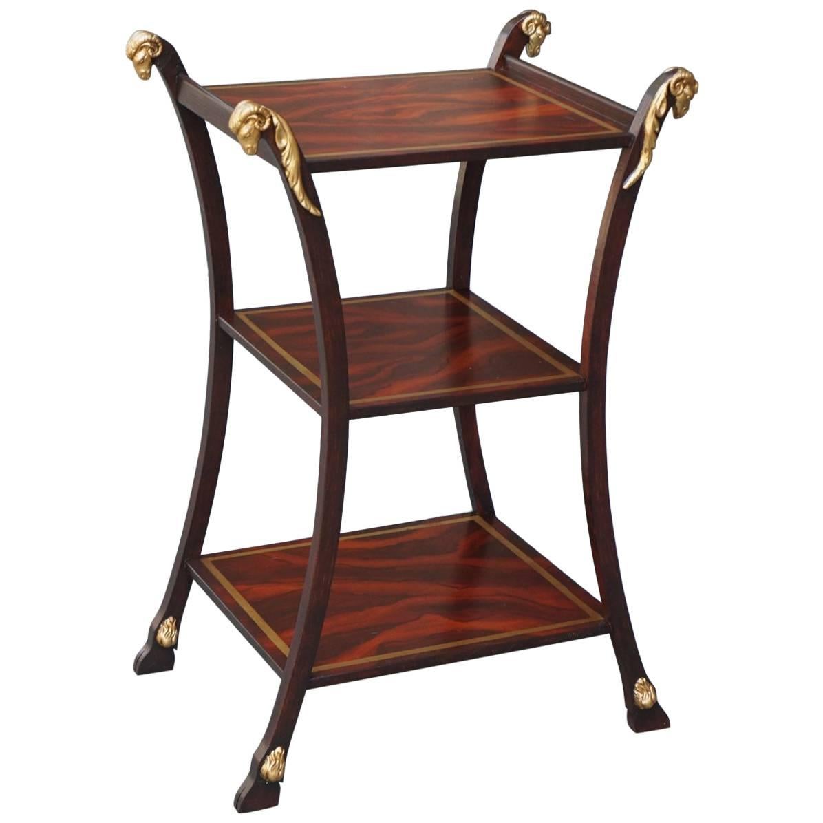 Regency Style Grain Painted and Gilded Three-tiered Table