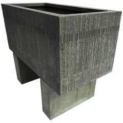 Used Forms and Surfaces Bronzed Fiberglass Planter with Optional Pedestal Legs