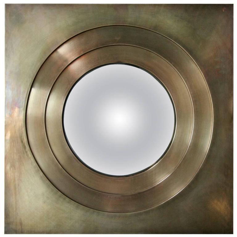 Brass Convex Mirror For Sale at 1stdibs