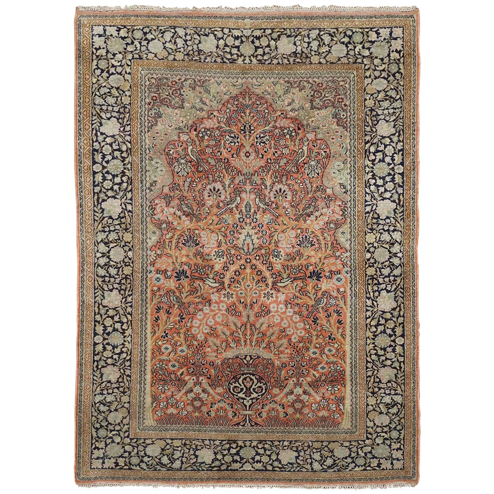 1960s Persian Pure Silk Kashmir Rug For Sale at 1stDibs kashmir silk