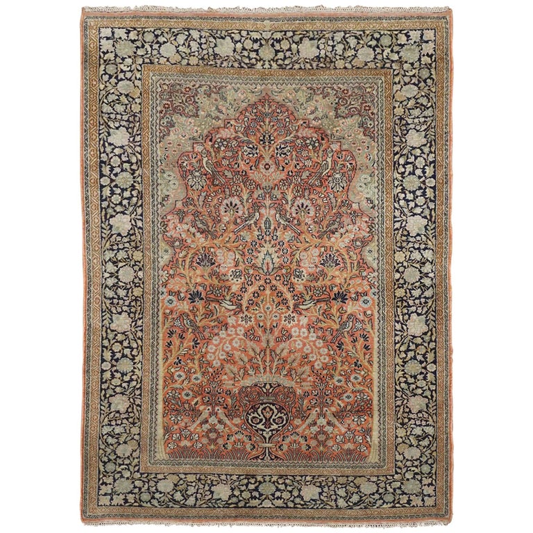 1960s Persian Pure Silk Kashmir Rug For Sale at 1stDibs kashmir silk