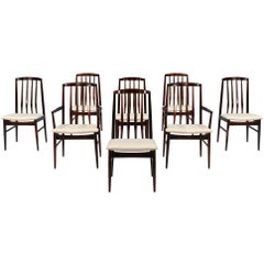 Set of Eight Danish Modern Rosewood Dining Chairs by Vamo Sønderborg