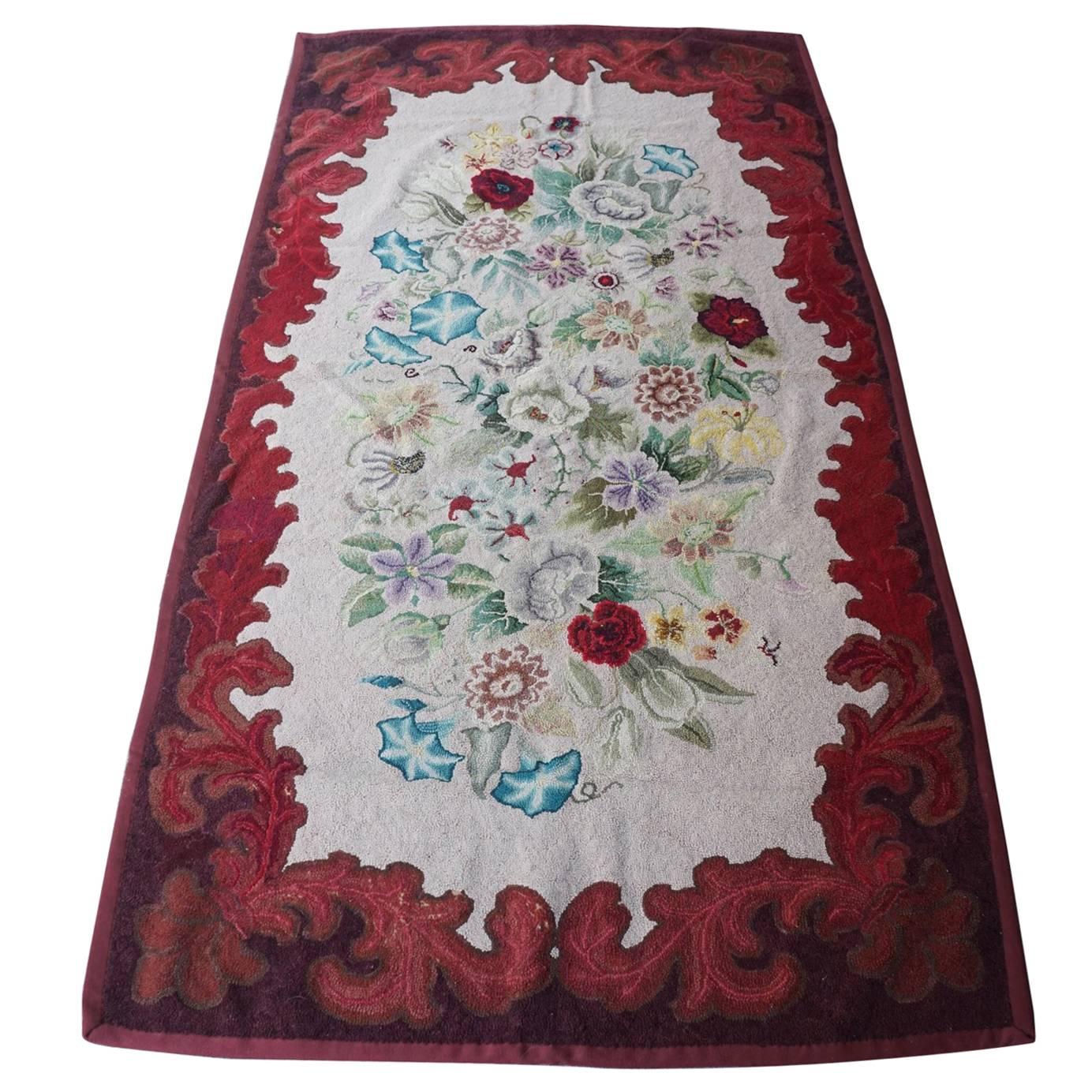 Late 19th Century American Hooked Rug from the Estate of Bunny Mellon