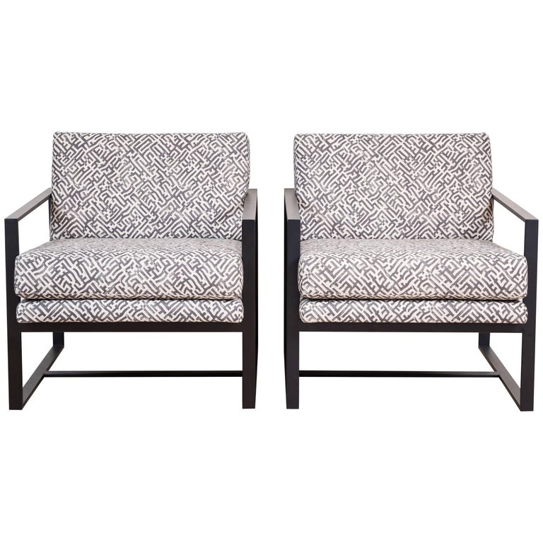 Pair Of Polished Brass Lawson Fenning Arm Chairs at 1stdibs