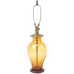 Retro Blenko Blown Glass Lamp by Don Sheperd