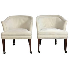 Elegant Pair of Modernist Armchairs, Custom Ordered by Florence Cooper