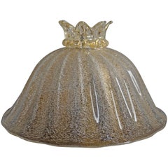 Small Mid-Century Murano Flush Mount Lamp Attributed to Seguso Vetri d'Arte 5