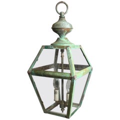 Small Vintage Brass Hanging Lantern