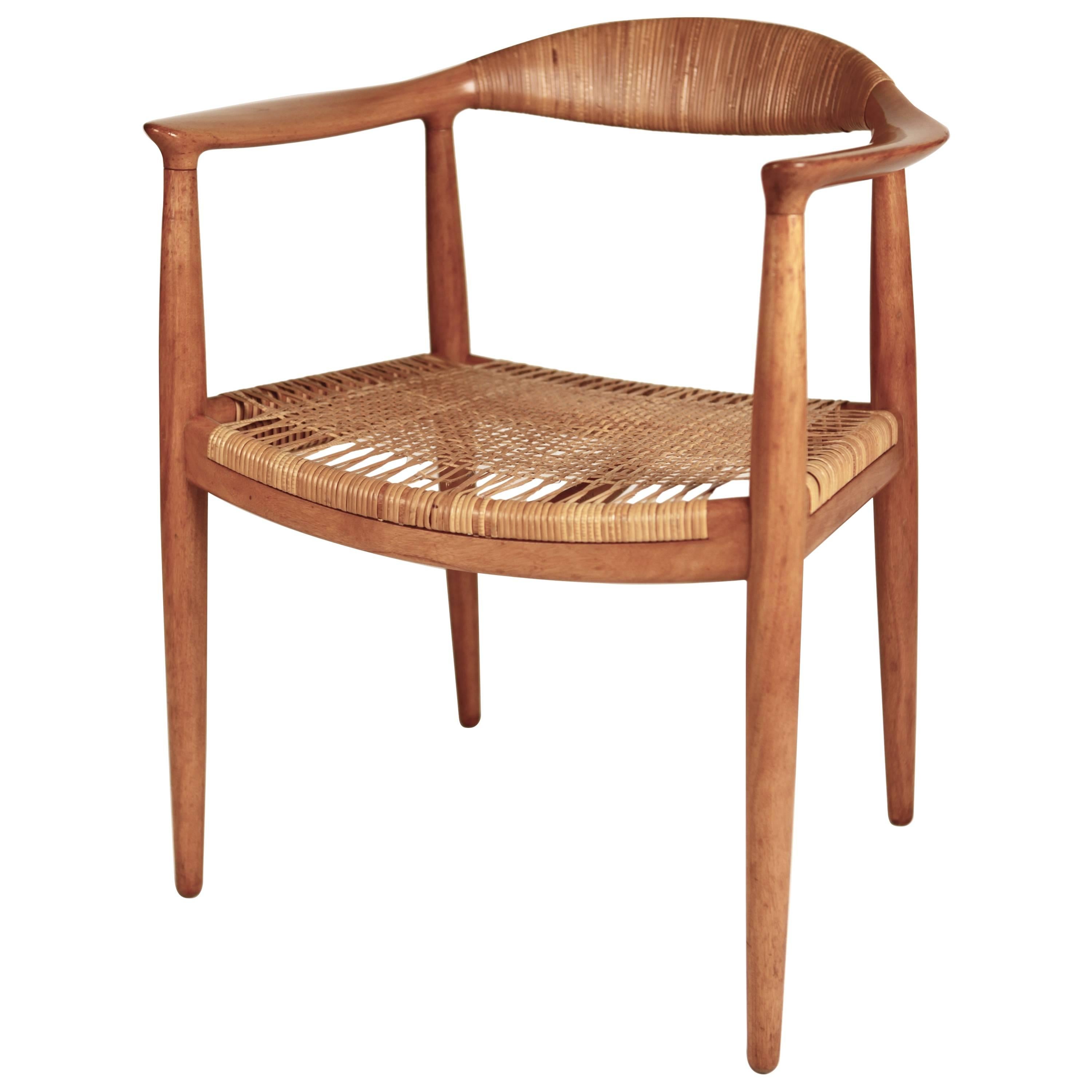 Hans J. Wegner, "The Chair", JH501, Mahogany and Cane, 1949