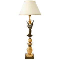 Gilt and Patinated Bronze Empire Lamp