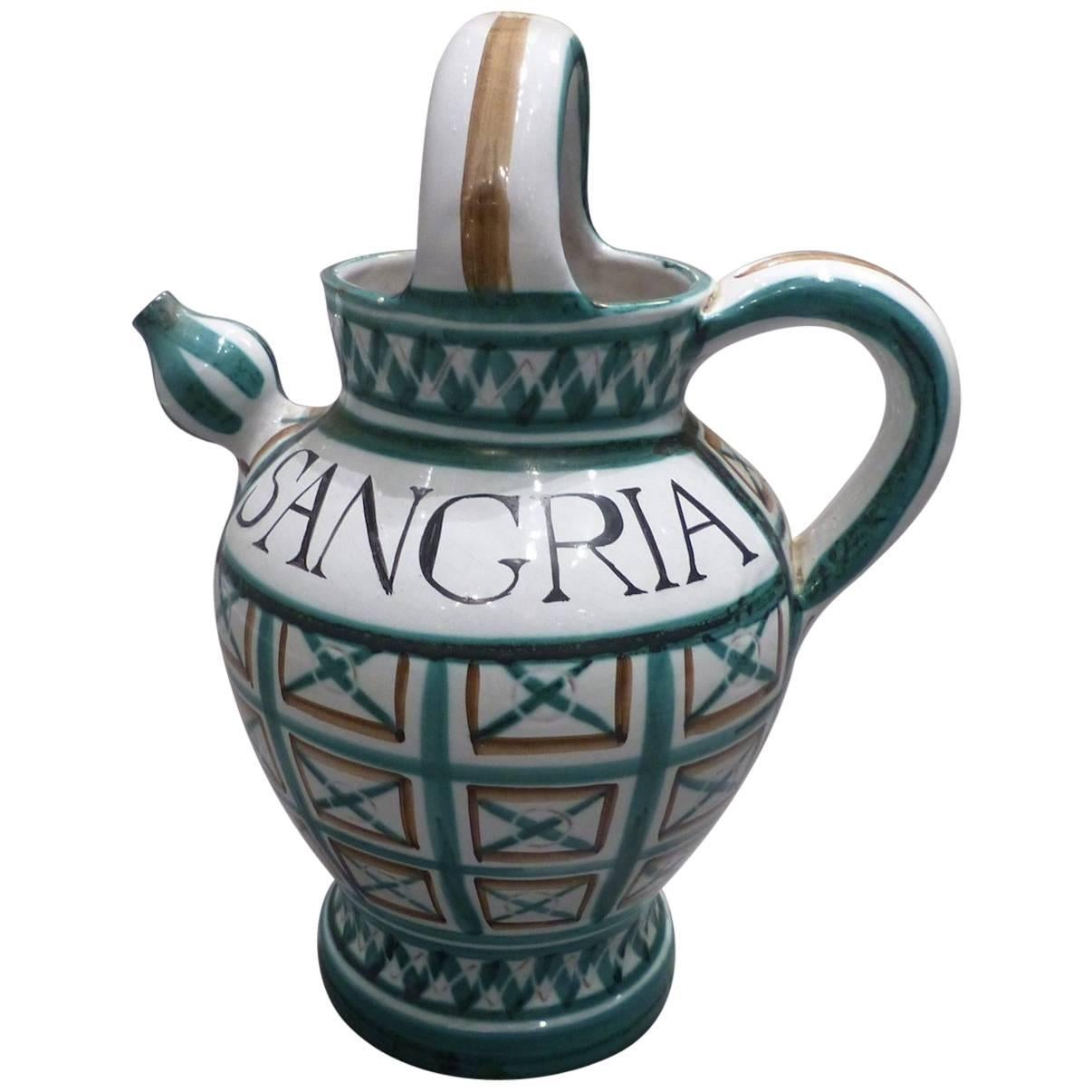 Robert Picault Ceramic Sangria Pitcher, circa 1960 For Sale