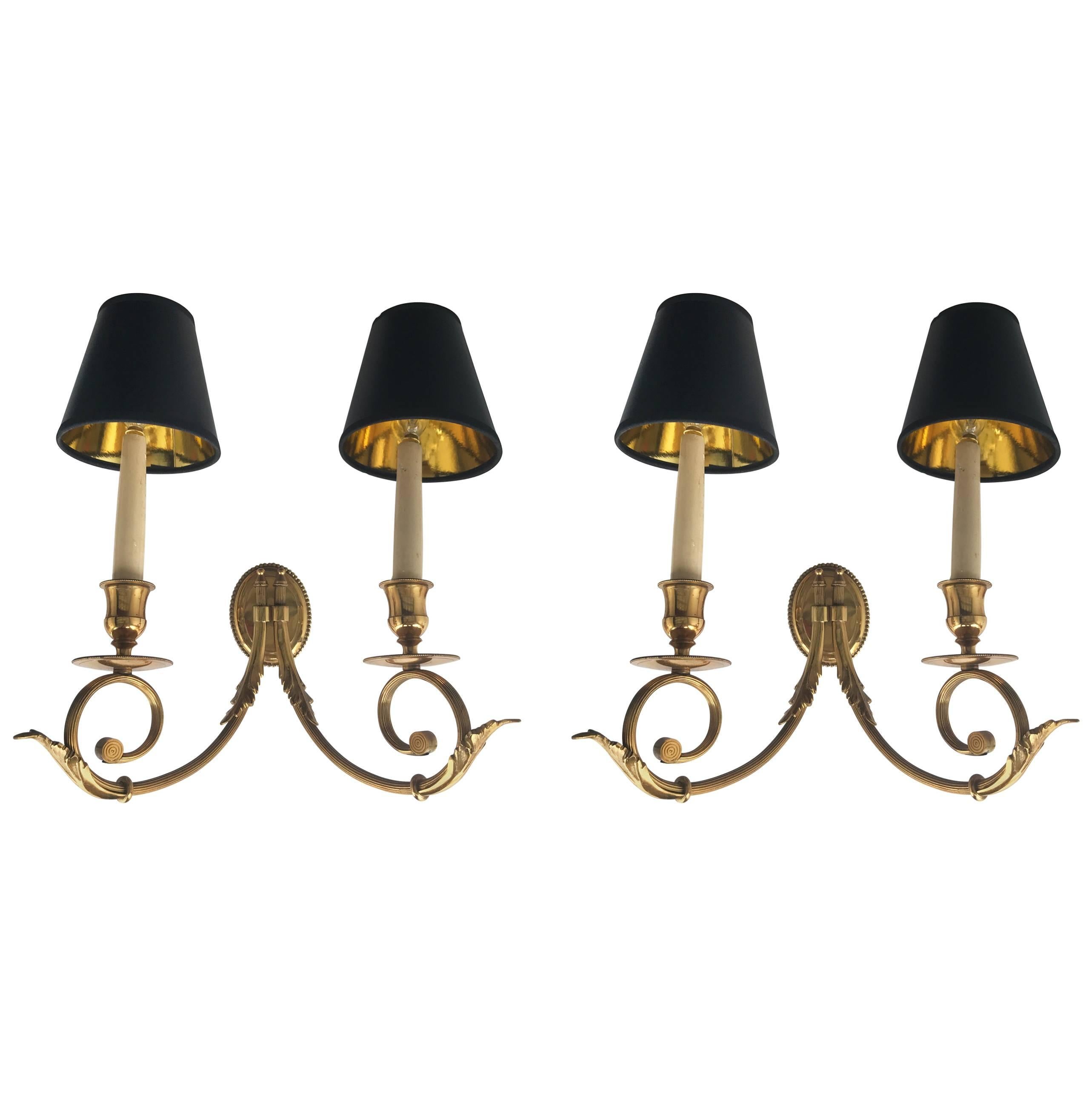 Pair of Maison Bagues Style Sconces For Sale