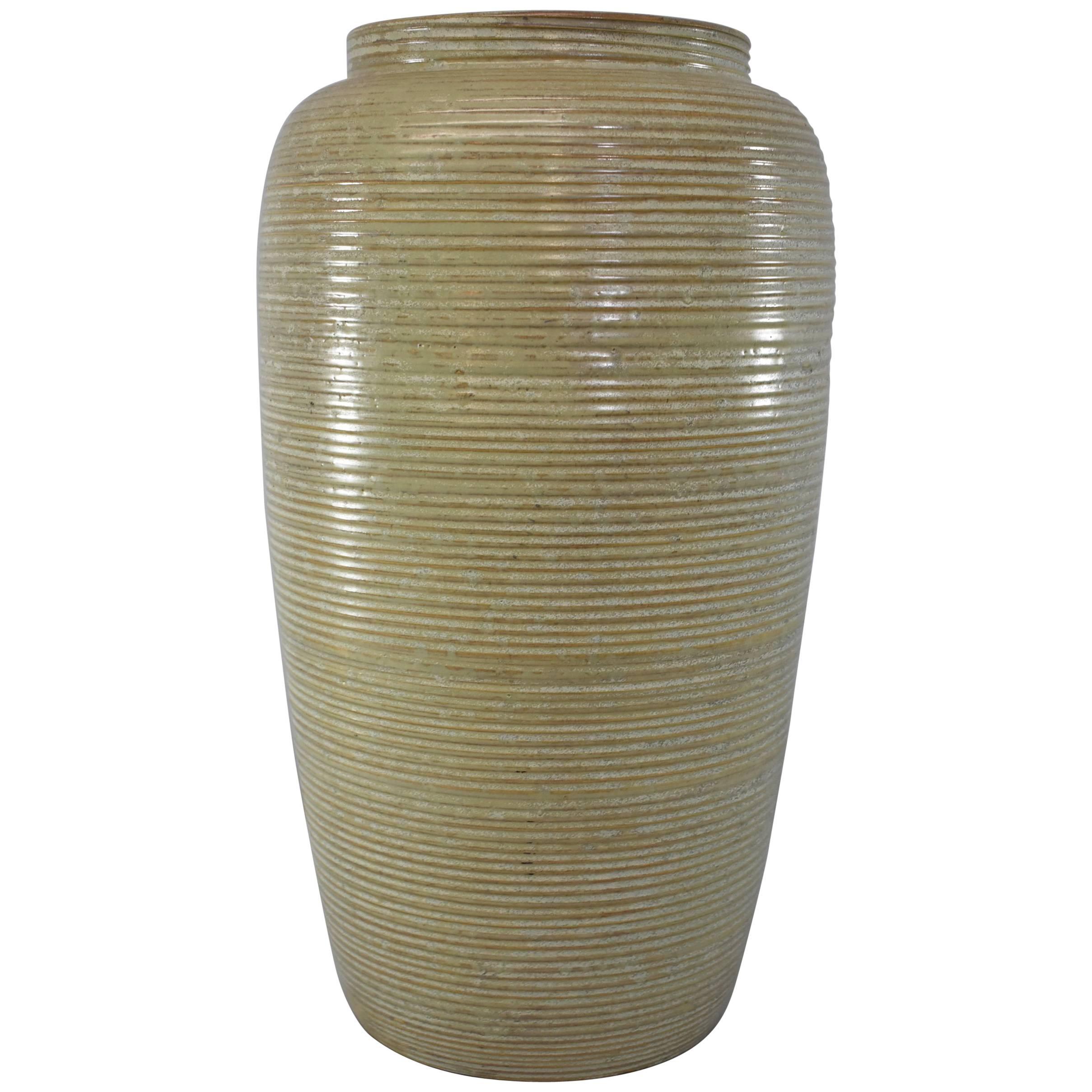 Mid-Century Monmouth Pottery Large Floor Vase For Sale