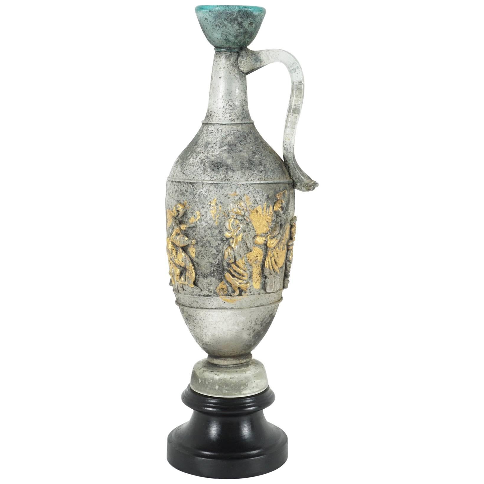 Vase aus venezianischem Kunstglas im Stil von ERMANNO NASON, datiert 1966 