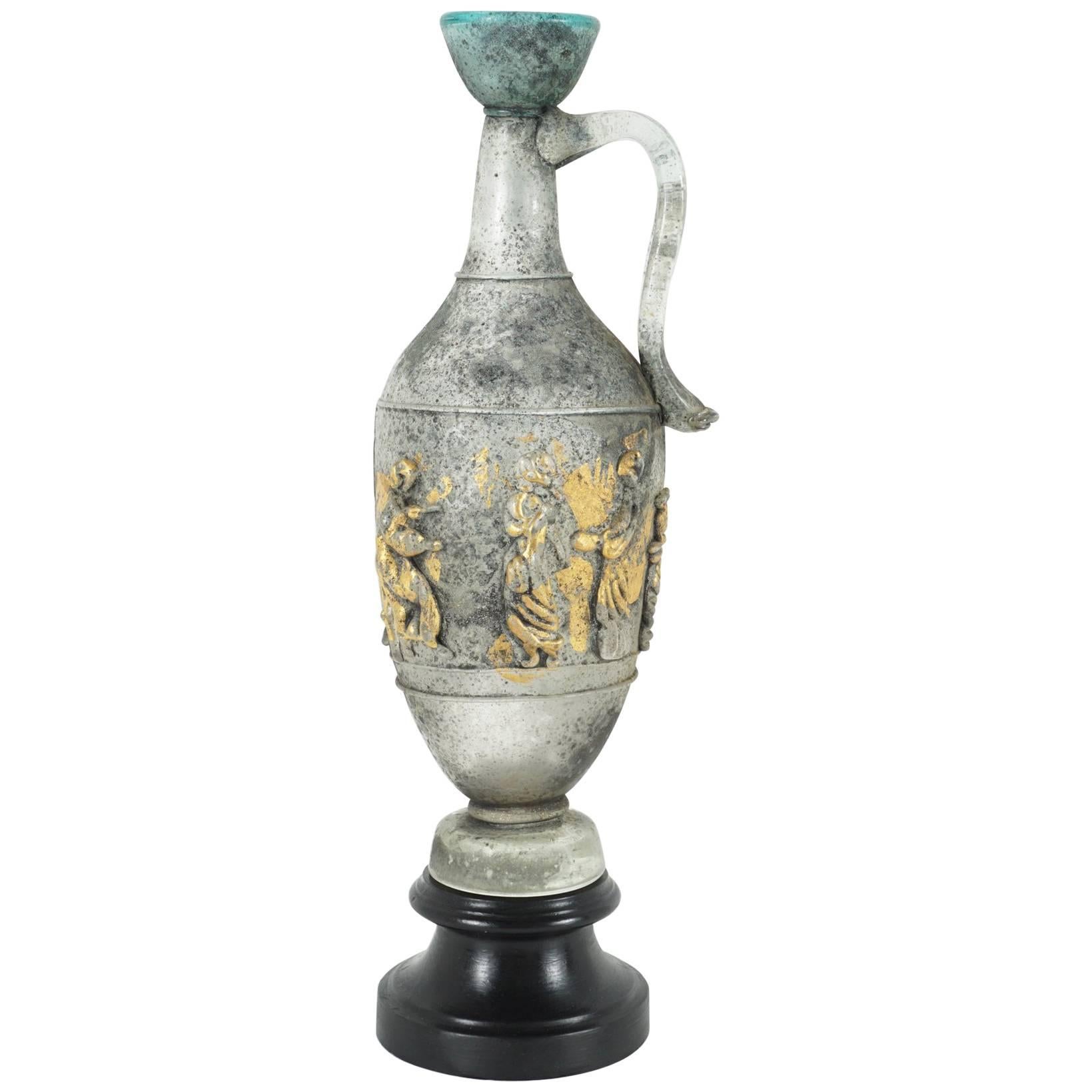 Vaso in vetro artistico veneziano in stile classico datato 1966 Ermanno Nason in vendita