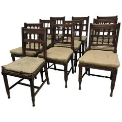 Bruce Talbert, for Gillows. Set of 10 Aesthetic Movement Walnut Dining Chairs 