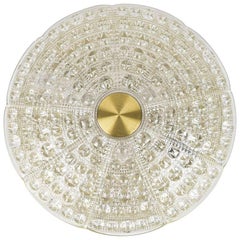 Orrefors Crystal Flush Mount Light Fixture by Carl Fagerlund, 1960s