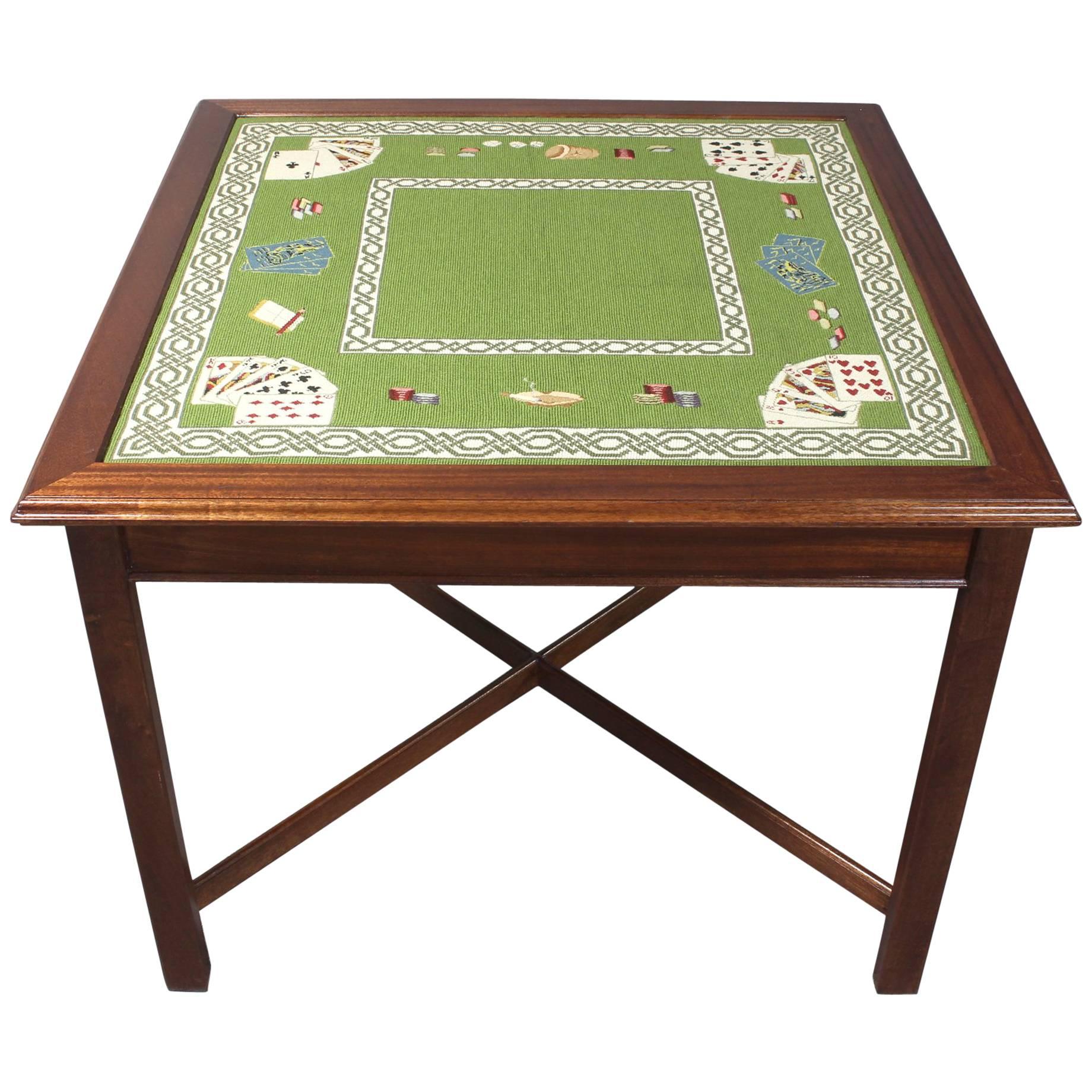 Needlepoint Top Card Table