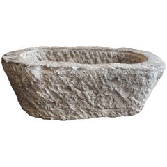 Chinese Oval Stone Mortar Trough