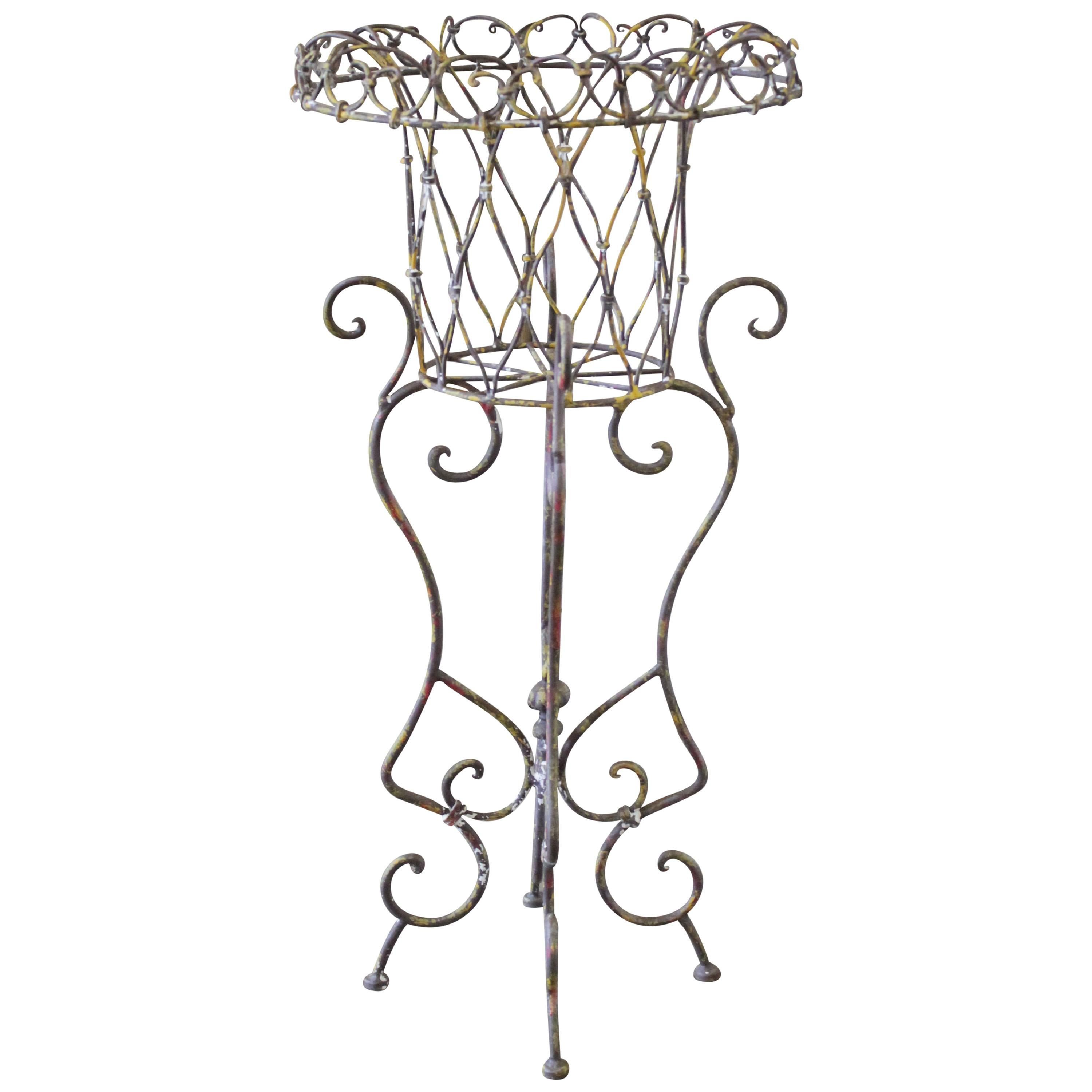 Vintage French Iron Plant Stand