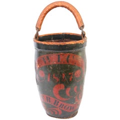Antique 19th Century Massachusetts Leather Fire Bucket