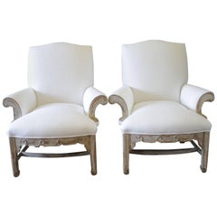 Vintage Pair of Painted an Upholstered Chairs by William Switzer