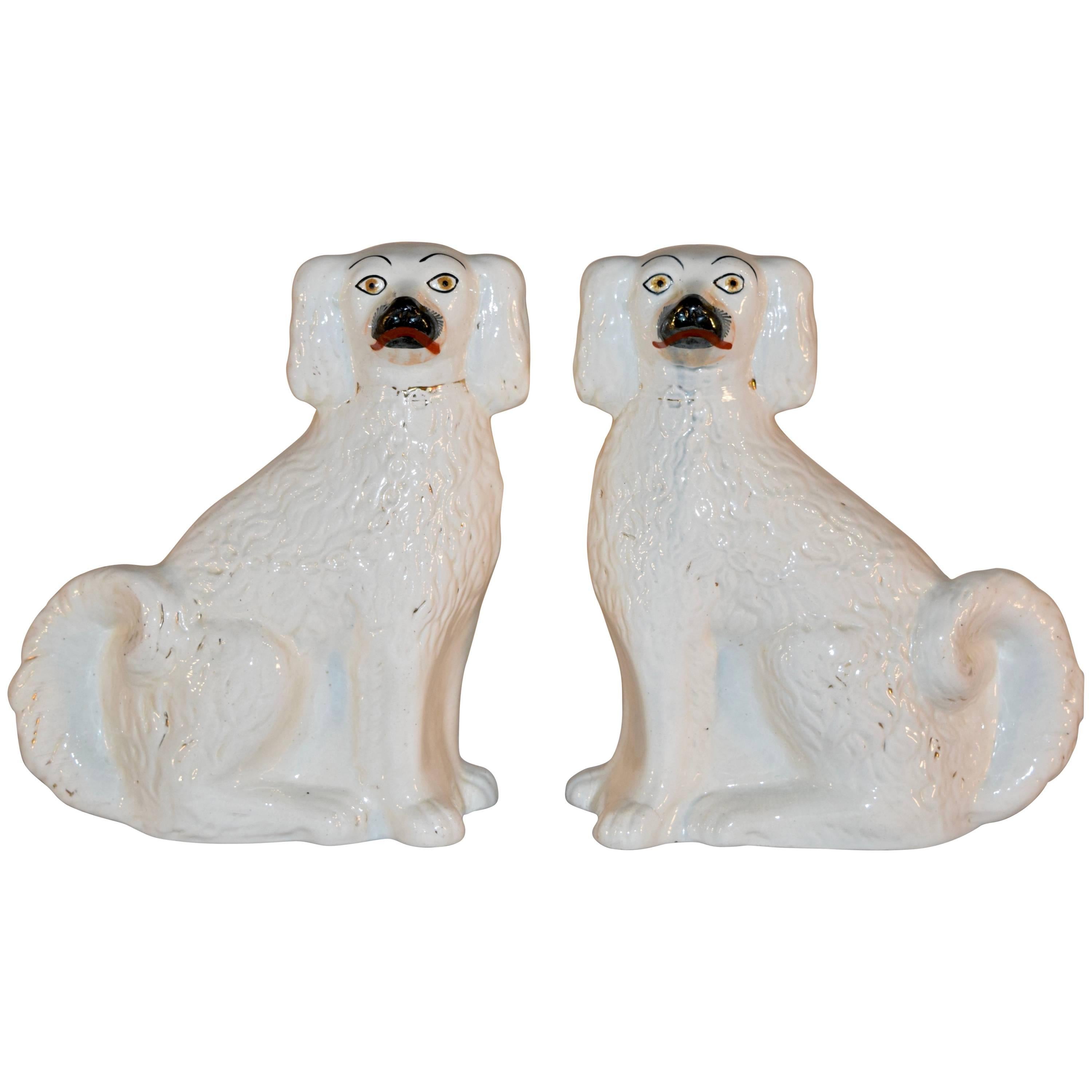Pair of 19th Century Staffordshire Dogs