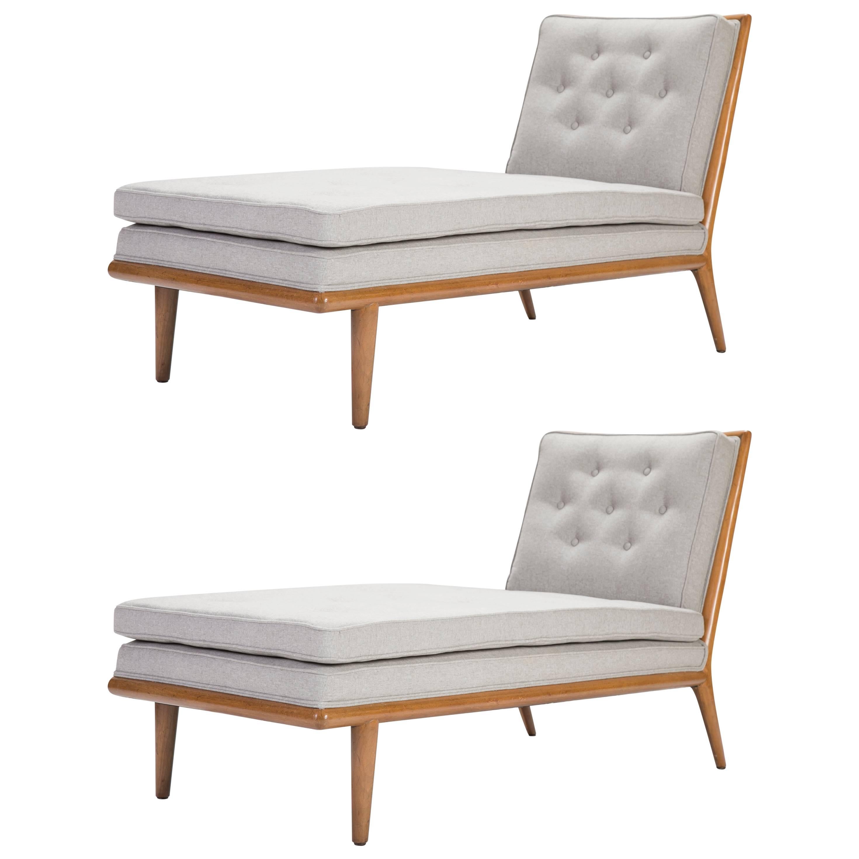 Pair of Walnut Daybeds Designed by T.H. Robsjohn-Gibbings