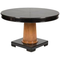 Ebonized Birch and Bleached Mahogany Jupe Style Dining Table