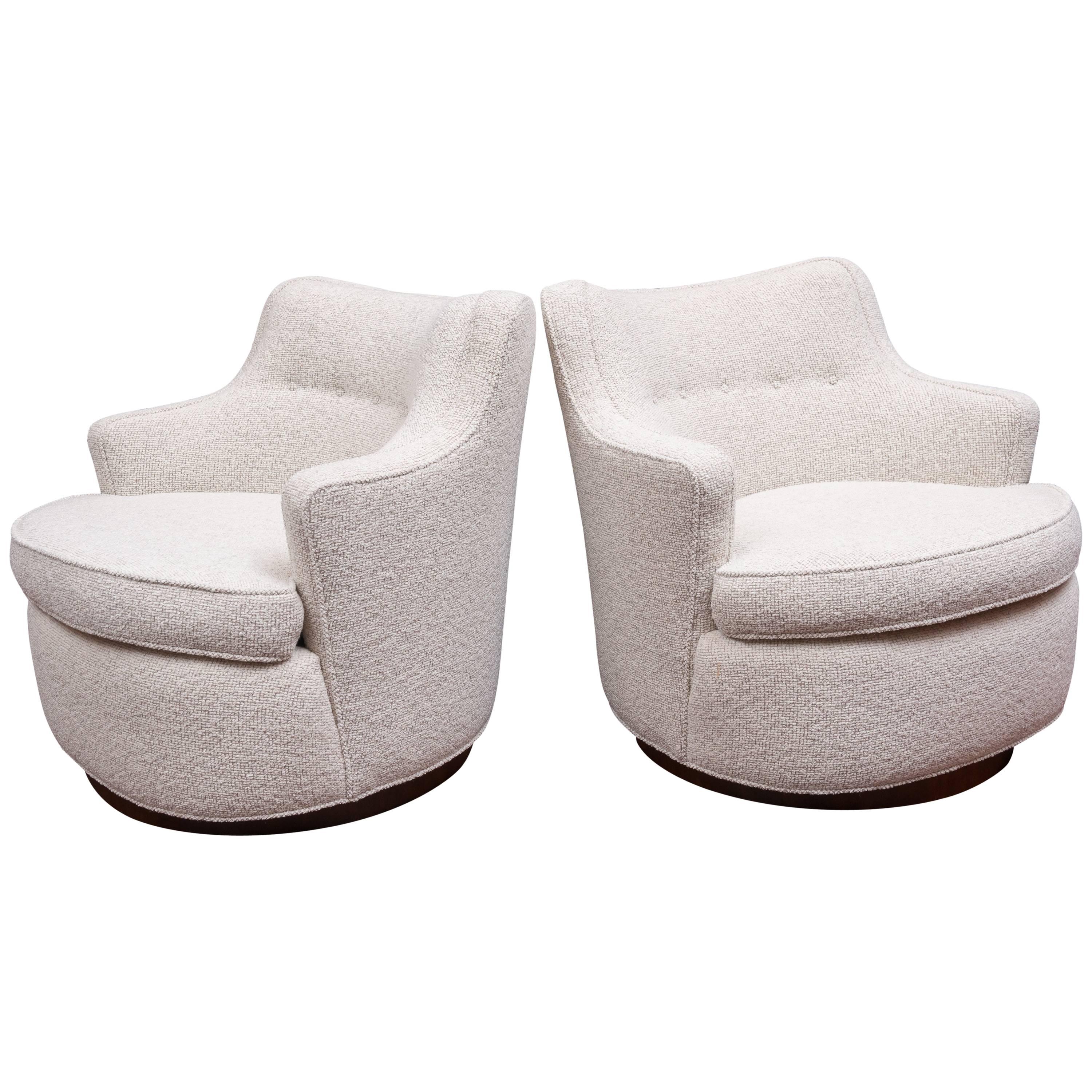 Swivel Lounge Chairs by Edward Wormley for Dunbar