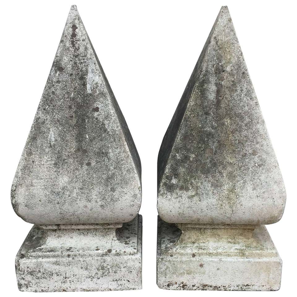 Pair of Large Gothic Style Zinc Finials at 1stdibs