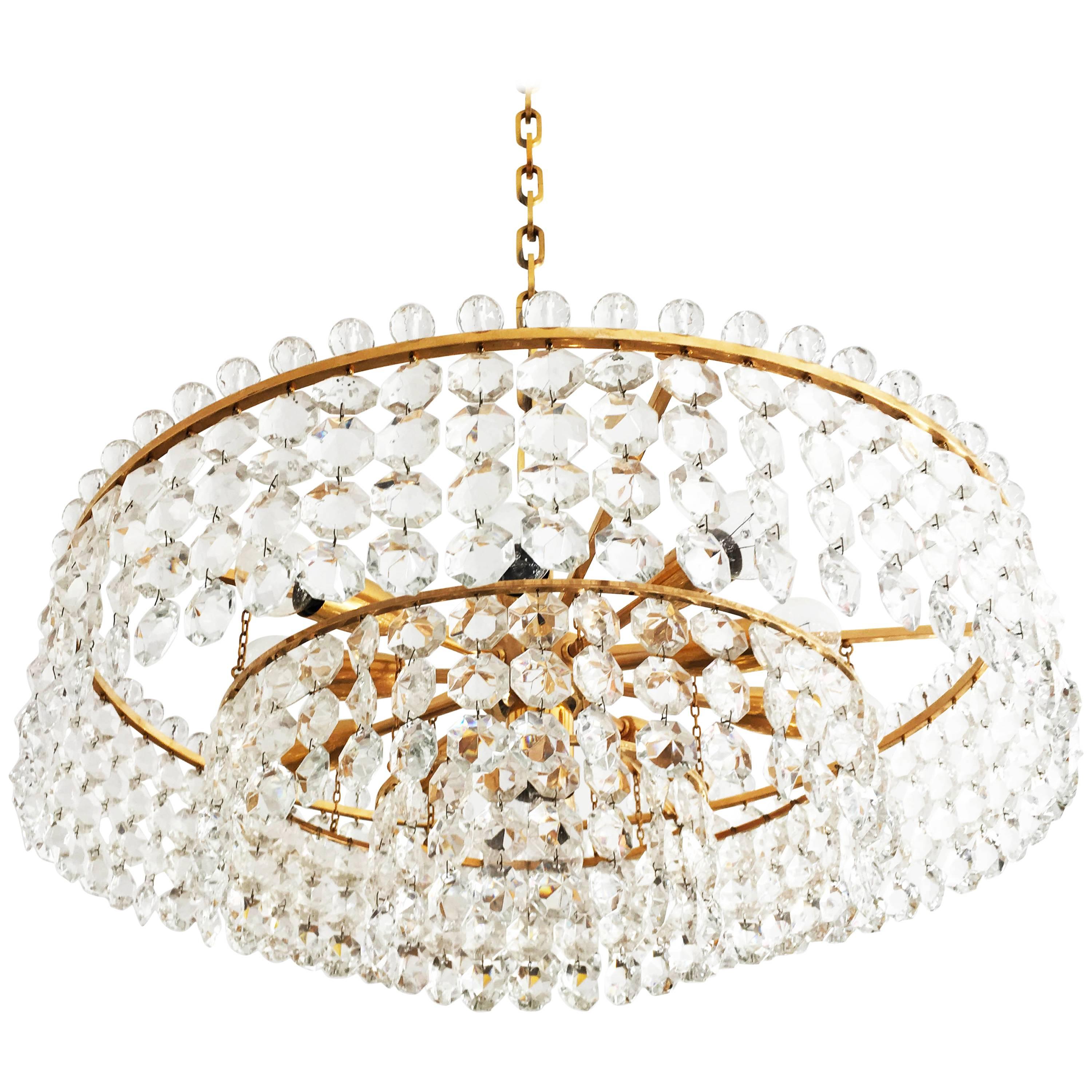 Beautiful Cut Crystal Chandelier by Bakalowits