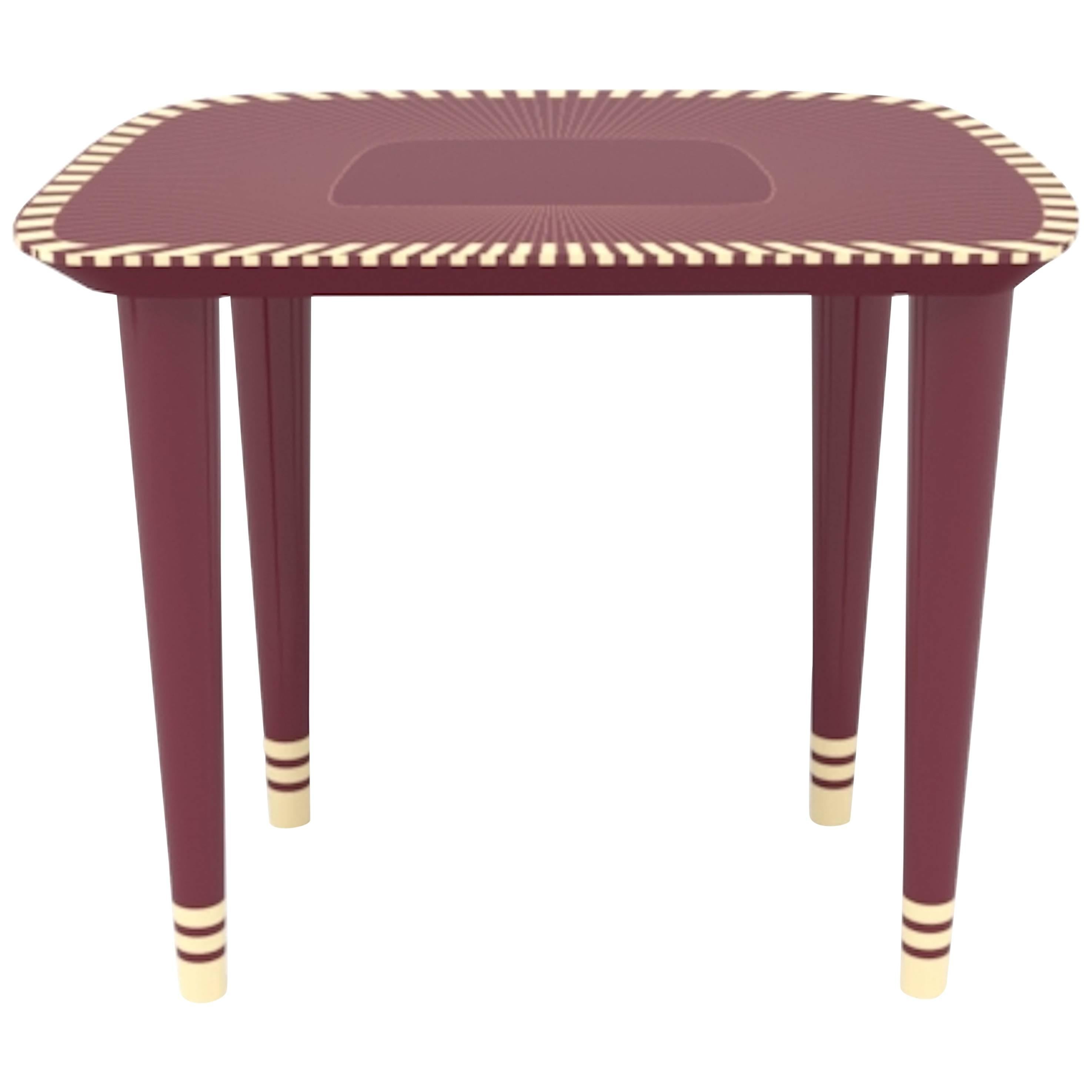 Bijou Burgundy Stool by Matteo Cibic for Scarlet Splendour For Sale