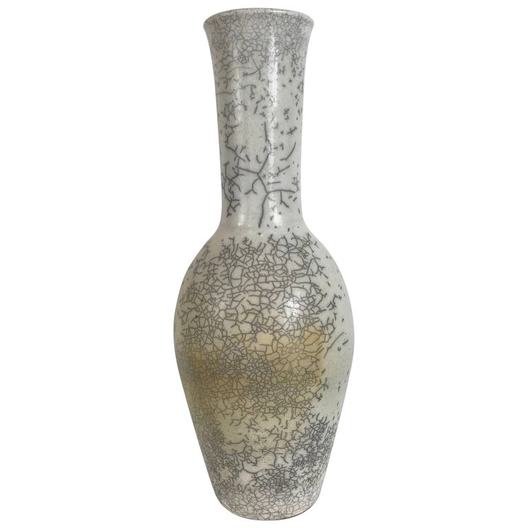 Exquisite Nancee Meeker Raku Pottery Vase With Impressive