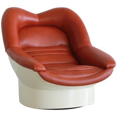 Leather Swivel Chair "Chauffese Alda, 1966" by Cesare Casati and Enzo Hybsch