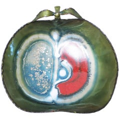 Mid-Century Modern Apple Bowl in Enameled Copper by Bastianelli, 1965