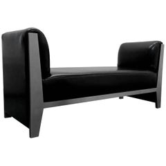 Solid Steel and Leather Bench by Yves Saint Laurent