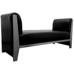Solid Steel and Leather Bench by Yves Saint Laurent 2