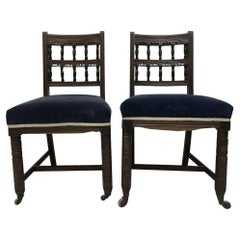 Bruce Talbert for Gillows A Pair of Aesthetic Movement Walnut Dining Chairs