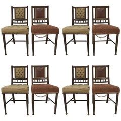 Bruce Talbert Gillows, Harlequin Set of Eight Aesthetic Movement Dining Chairs