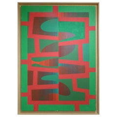 Beautiful Abstract Oil on Canvas by Jean-Louis Ladislas, circa 1970